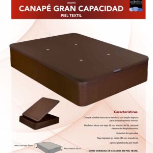 CANAPÉ TEXTIL (POLIPIEL) GRAN CAPACIDAD