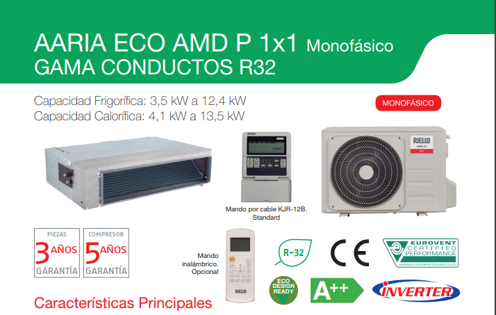 CONDUCTOS MONOFÁSICO 1X1 R32 Riello