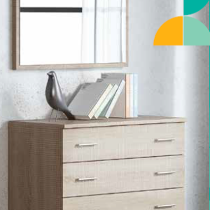 Cómoda 3 cajones + Marco espejo Mod. Pureza